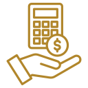 Cladding A hand holding a calculator and a dollar in Manchester.