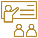 Welding A gold icon showing a group of people industrial abseiling.